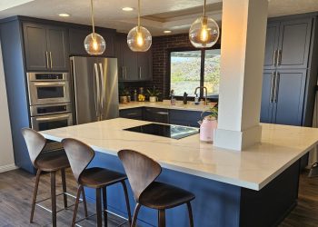 Thermofoil Cabinet Refacing & Quartz Countertops. . .#authentic